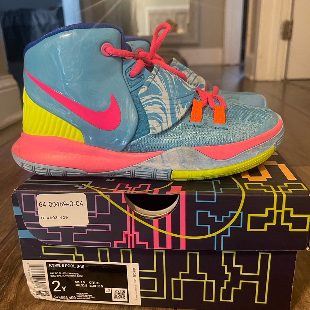Nike Kyrie 6 Pool neon sneaker basketball shoe